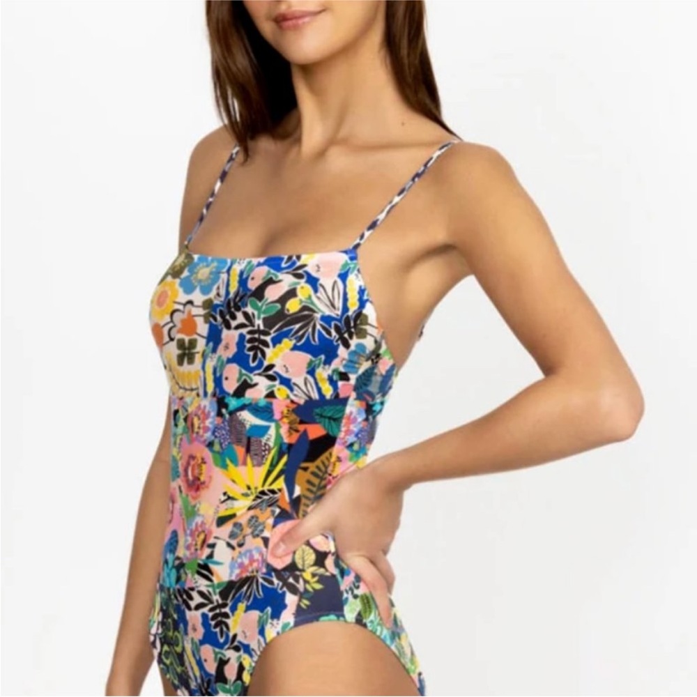 NEW! Johnny Was Layla Spaghetti Strap One Piece Floral Swimsuit Size Small NWT!
